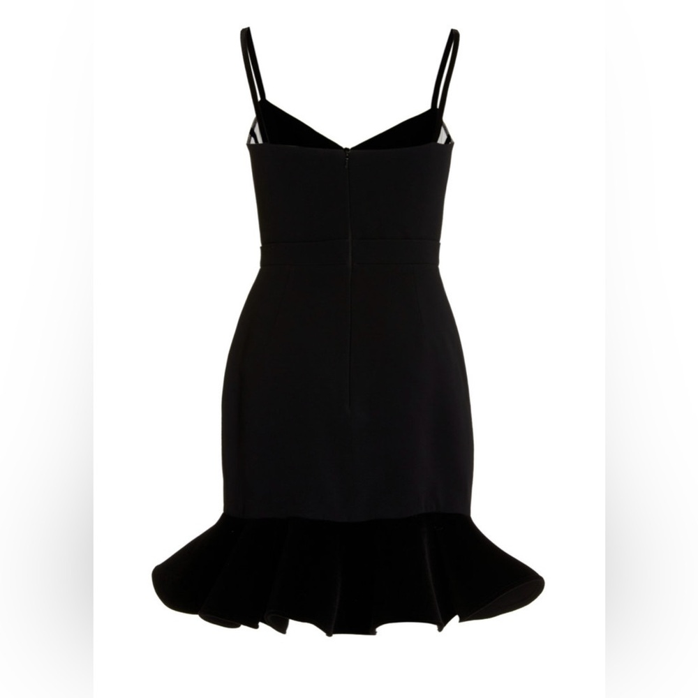 NWOT David Koma Black Mini Ruffle-Hem Dress UK 10 US 6 - Picture 4 of 7